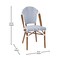 Merrick Lane Celia Bistro Style Table with Glass Top, PE Rattan, 2 Stack Chairs, and Bamboo Finished Metal Frame for Indoor/Outdoor Use